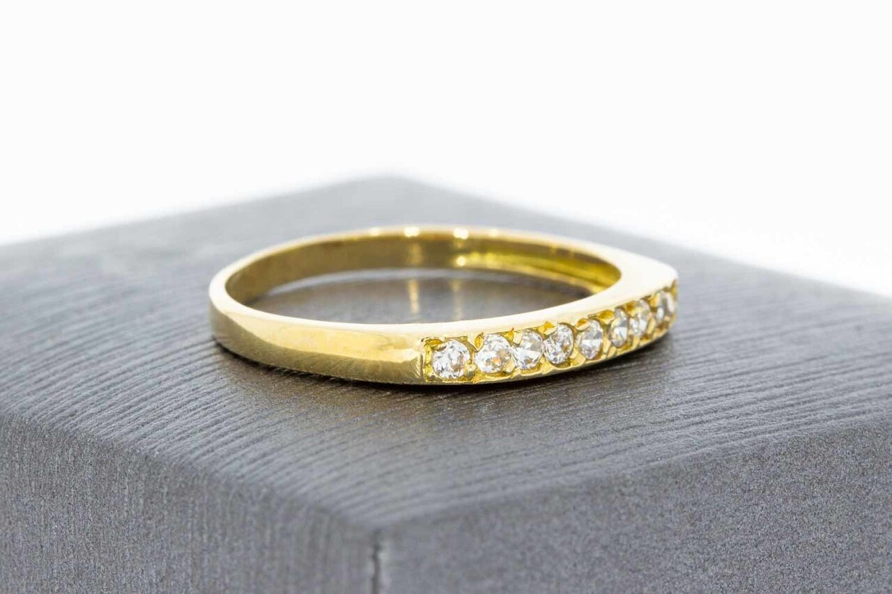 14 Karaat gouden Zirkoniaring - 17,9 mm