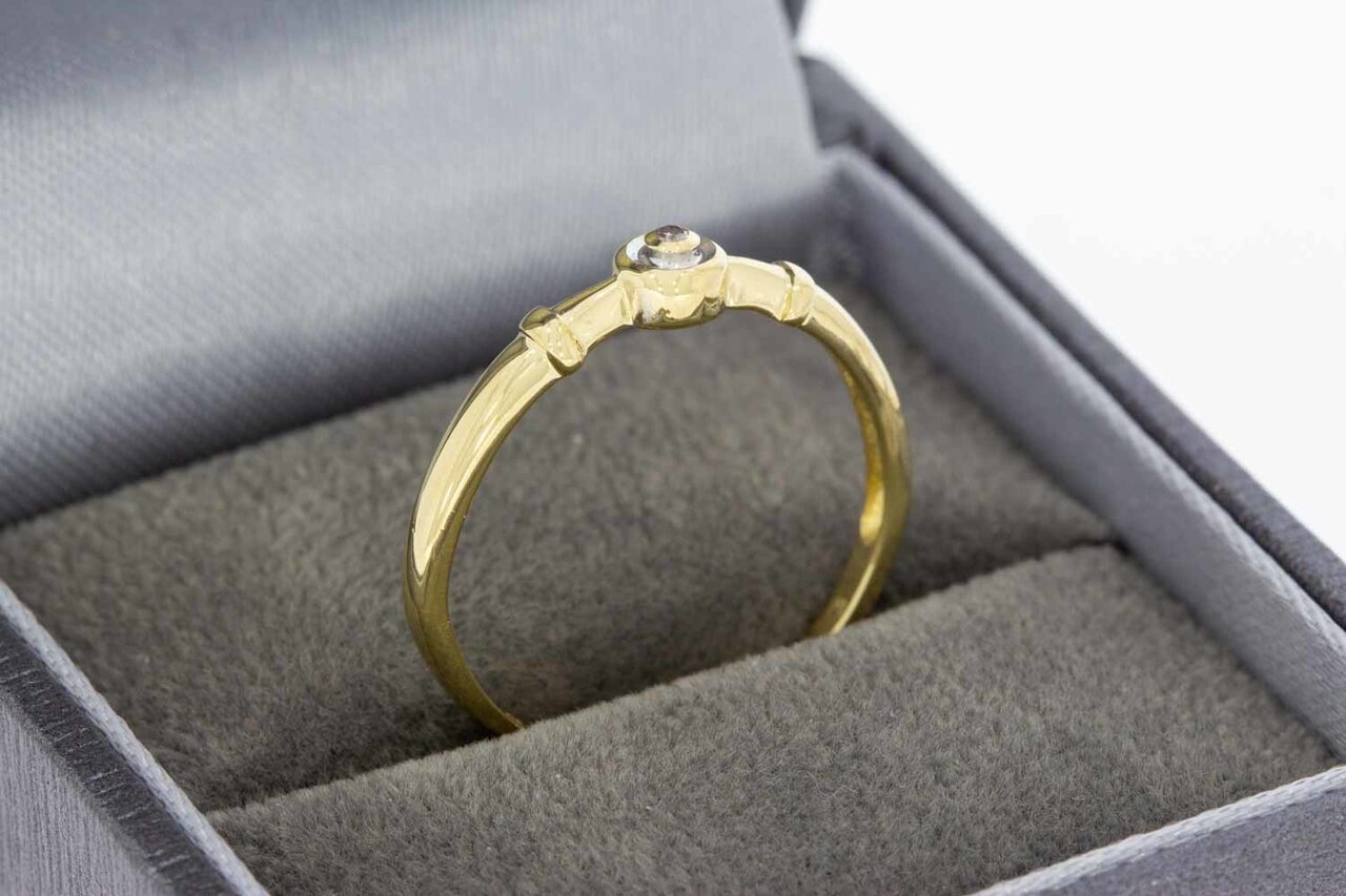 14 Karaat gouden diamantring - 17,7 mm