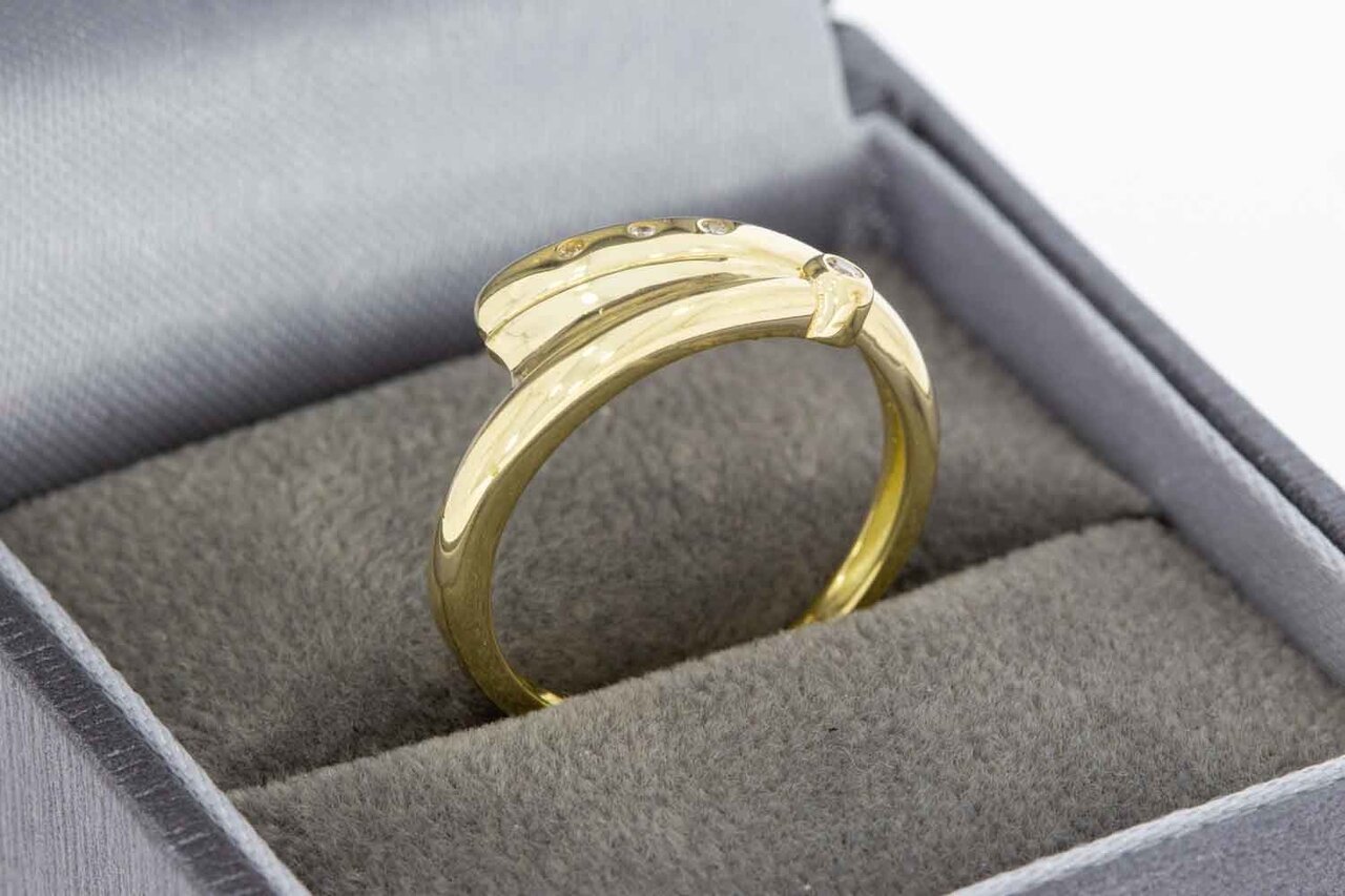 14 Karaat ring met Diamant - 16,5 mm