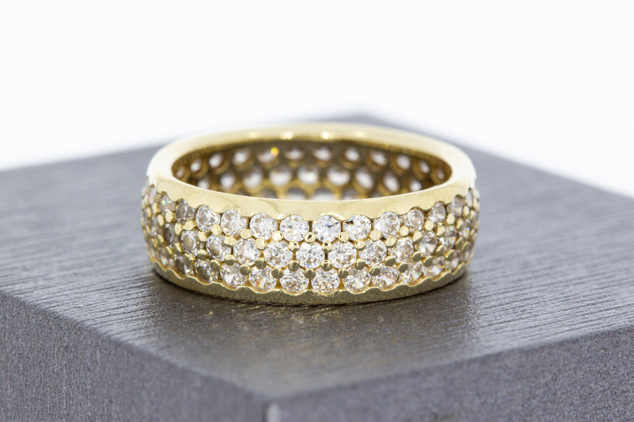 14 karaat gouden Zirkonia ring - 16,7 mm