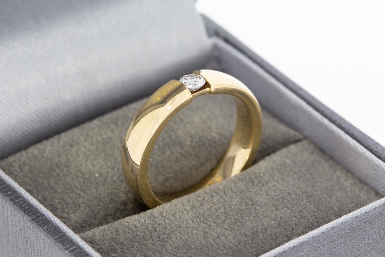 14 Karaat gouden Diamantring -16,3 mm