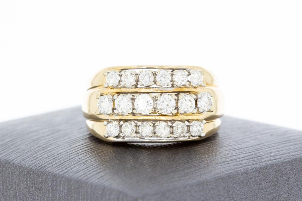 14 Karaat gouden diamanten ring - 16,6 mm