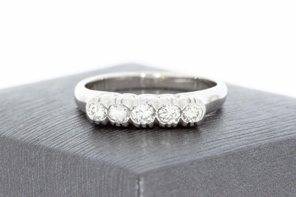 witgouden Diamant ring 14 karaat - 18,5 mm