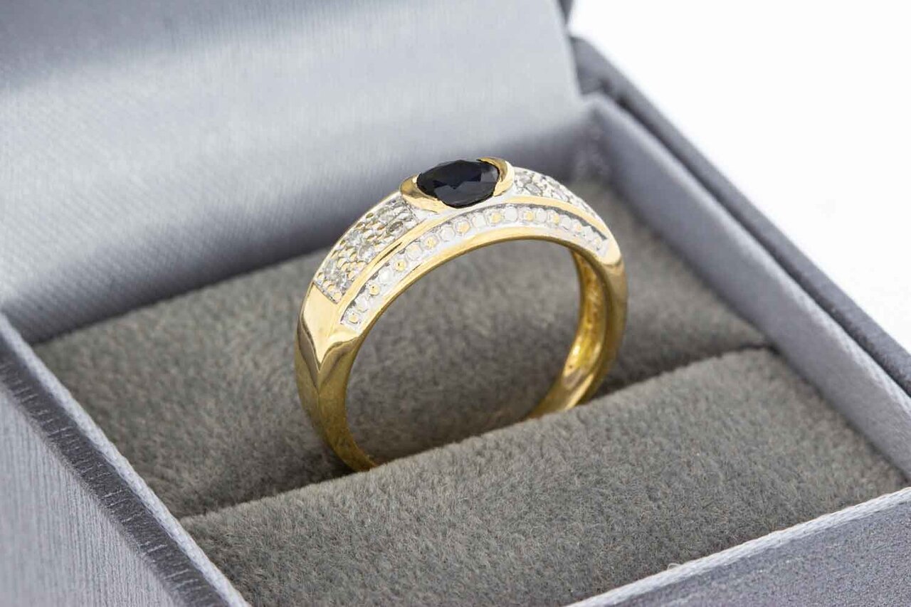18 Karaat edelstenen damesring - 16,4 mm