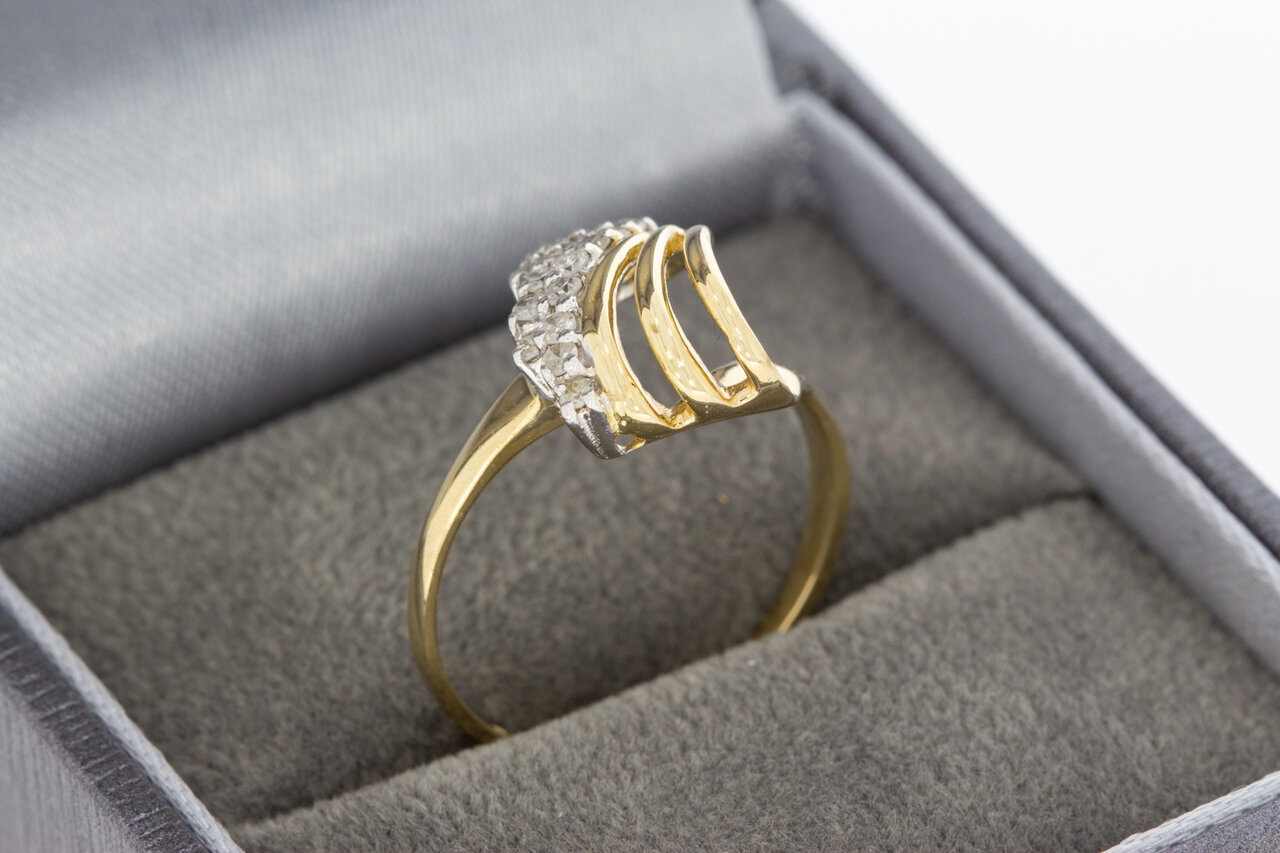 14 karaat gouden dames diamantring - 16,8 mm