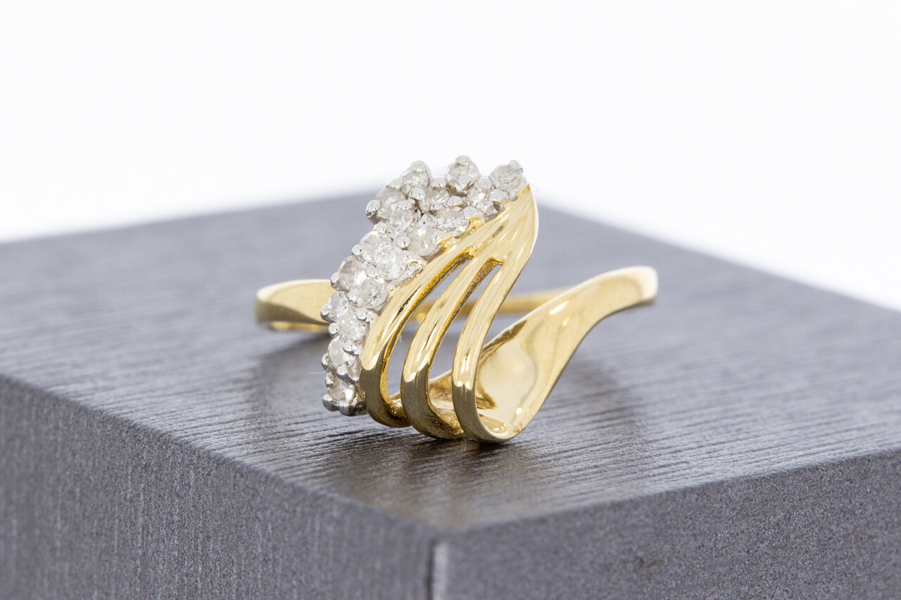 14 karaat gouden dames diamantring - 16,8 mm