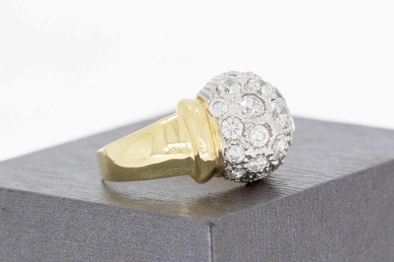 14 karaat goud dames ring met Zirkonia- 19,2 mm