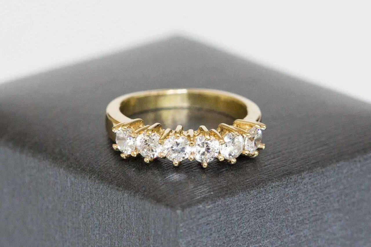 18 Karaat goud dames Topaas ring - 15,6 mm