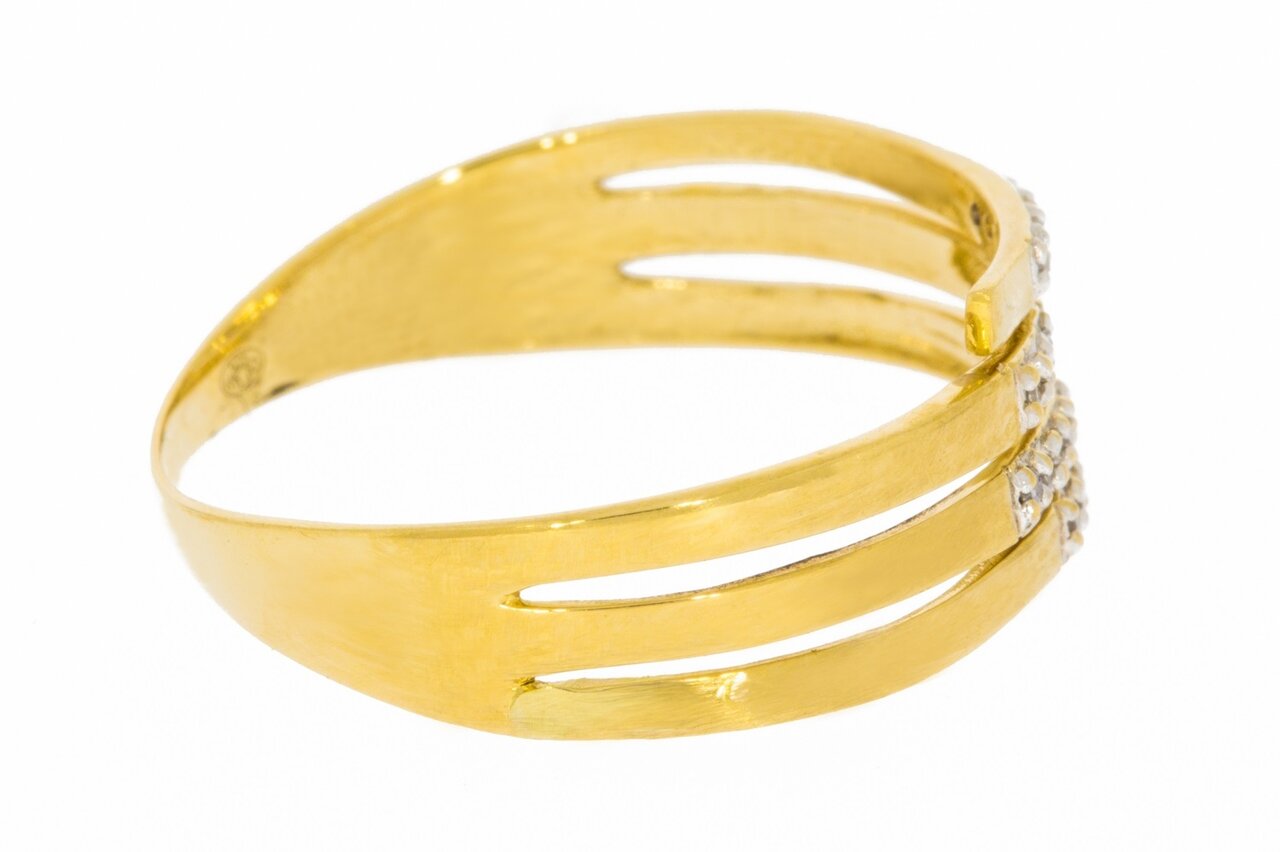 Dames diamantring 18 karaat goud - 17,3 mm
