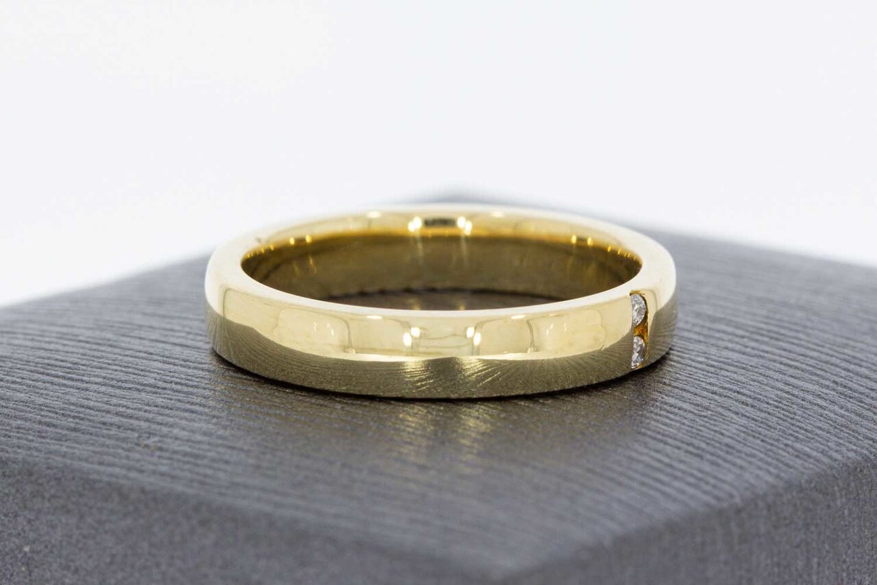 14 Karaat goud diamant dames ring - 16,2 mm