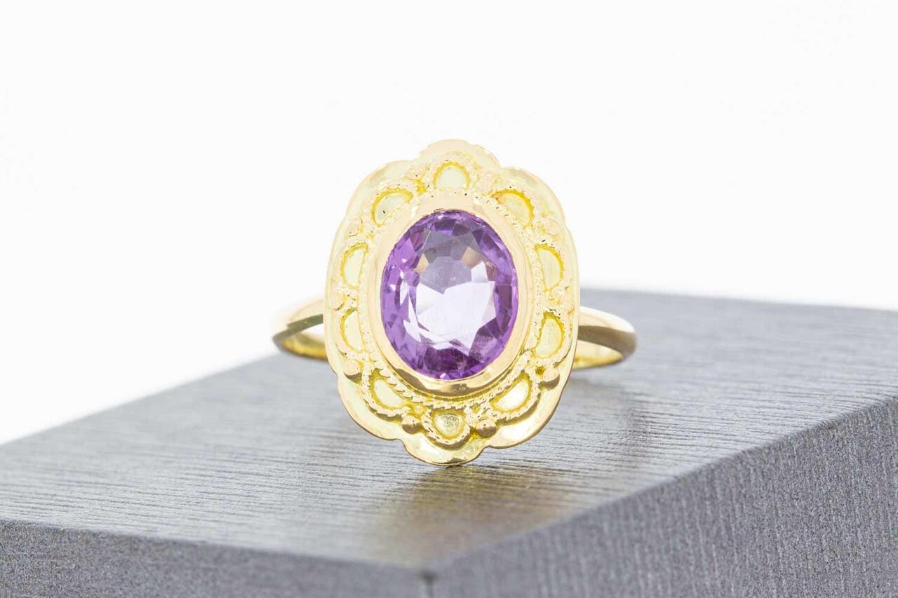 14 Karaat goud Amethist ring dames - 18,4 mm