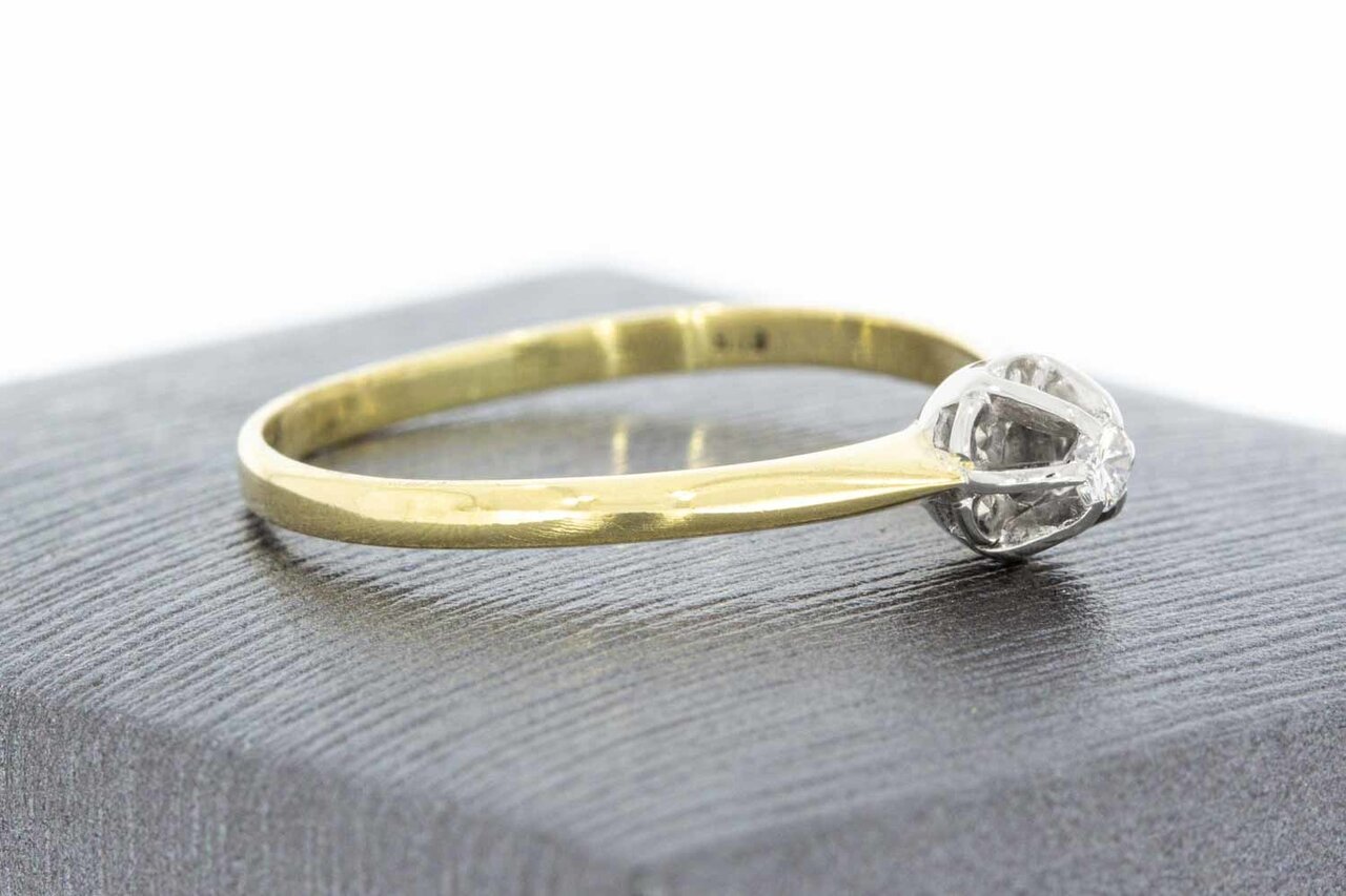 14 Karaat gouden diamant ring dames - 19,5 mm