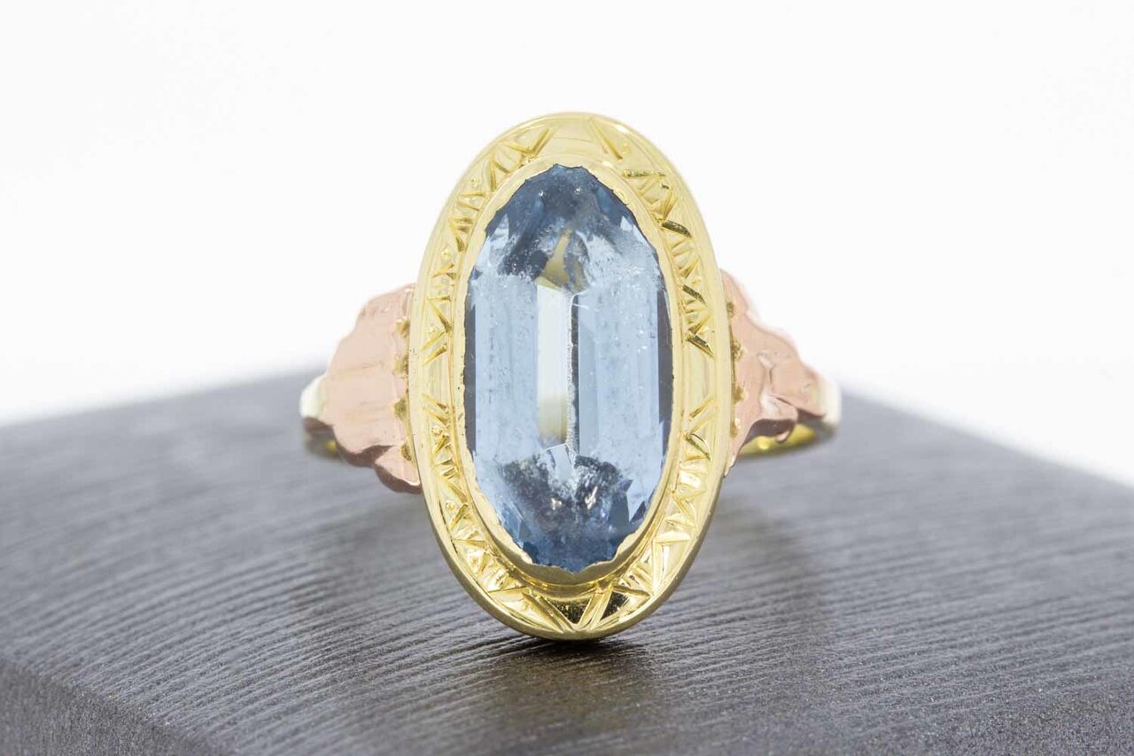 14 Karaat goud Vintage Aquamarijn ring - 16,9 mm