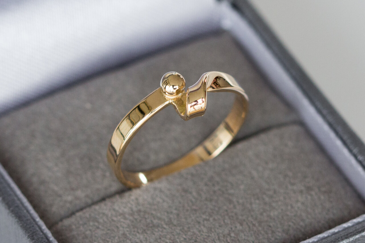 14 karaat geelgouden Dames ring - 17,7 mm