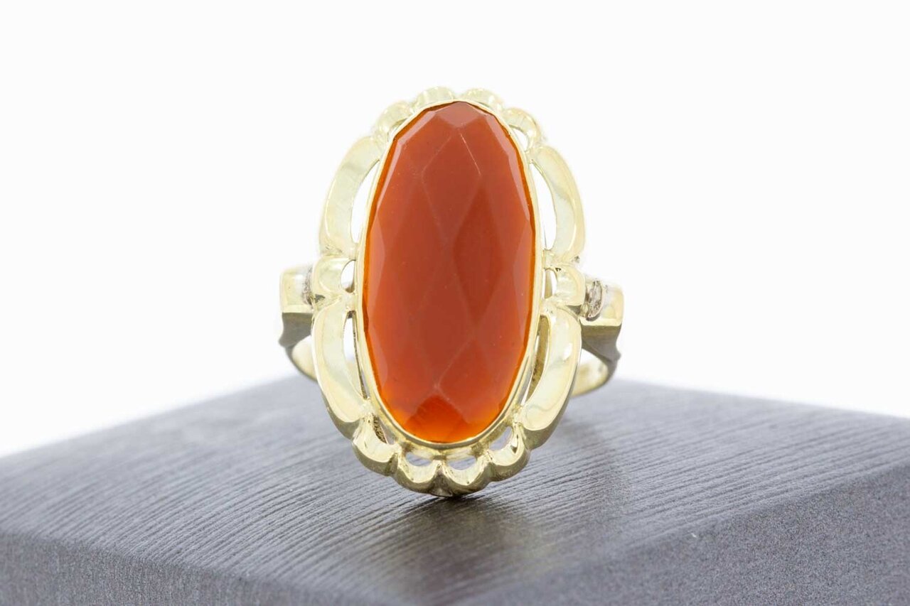 14 Karaat Carneool dames ring - 18,3 mm