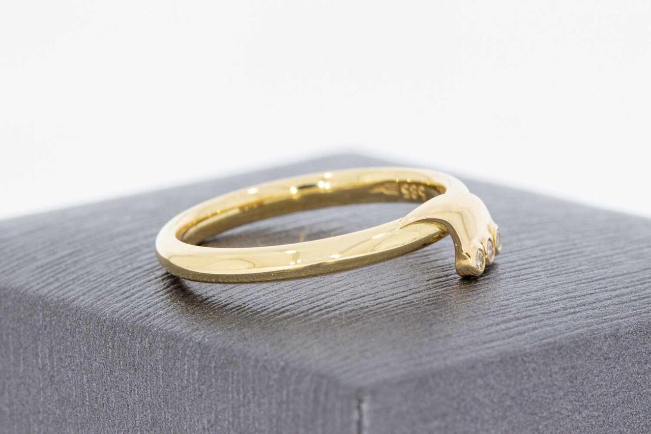 14 Karaat damesring met Diamant - 17,5 mm