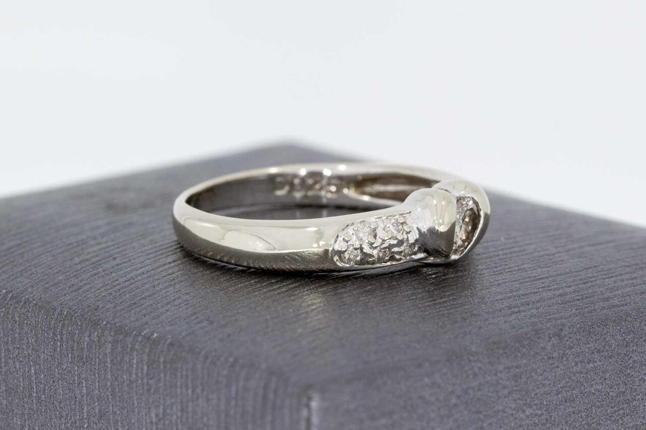 18 Karaat goud diamant ring - 16,9 mm