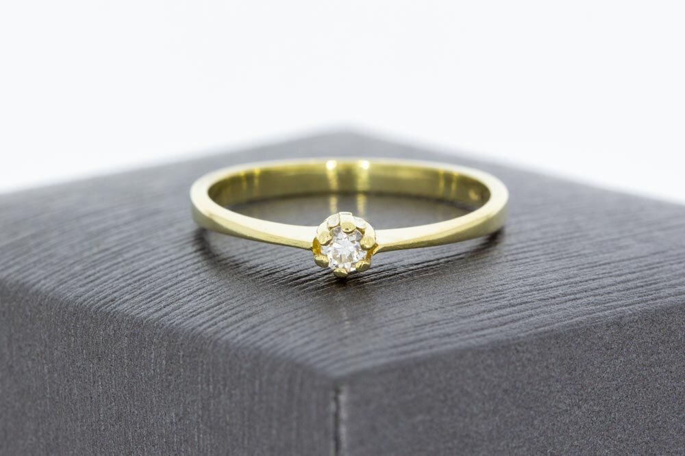 14 Karaat diamant ring dames - 17,2 mm