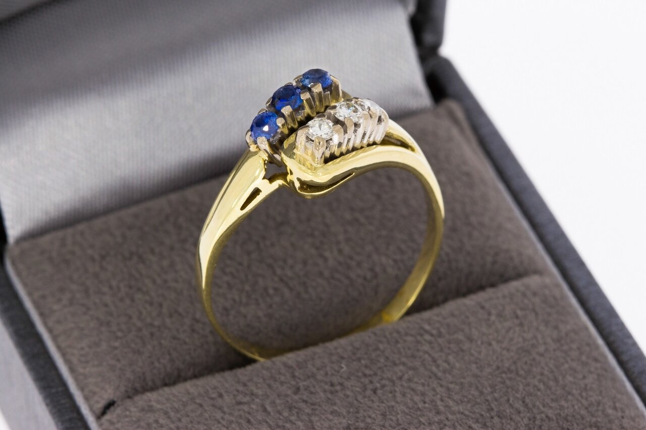 14 Karaat gouden edelsteen ring - 19,2 mm