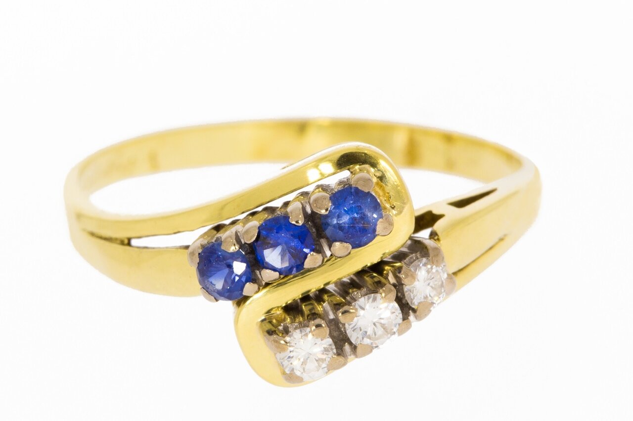 14 Karaat gouden edelsteen ring - 19,2 mm
