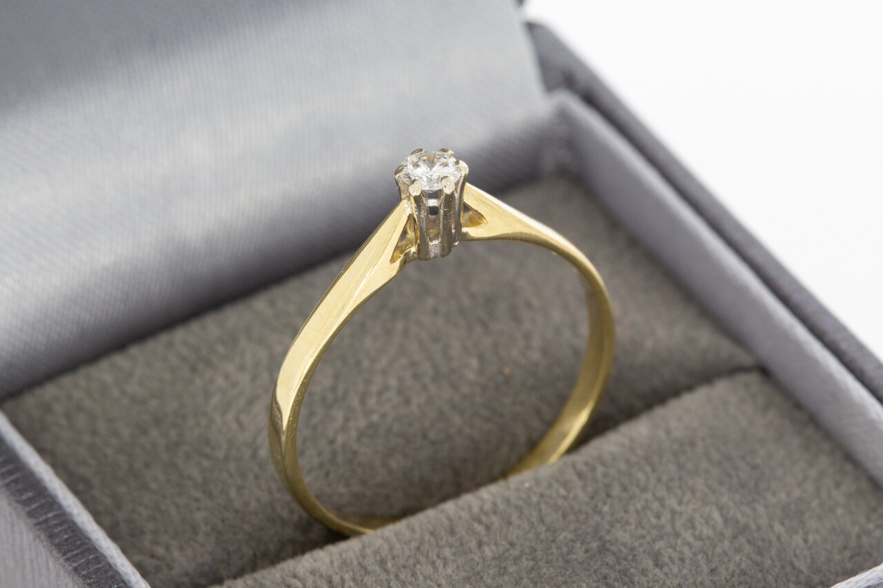 14 Karaat gouden diamantring - 19 mm