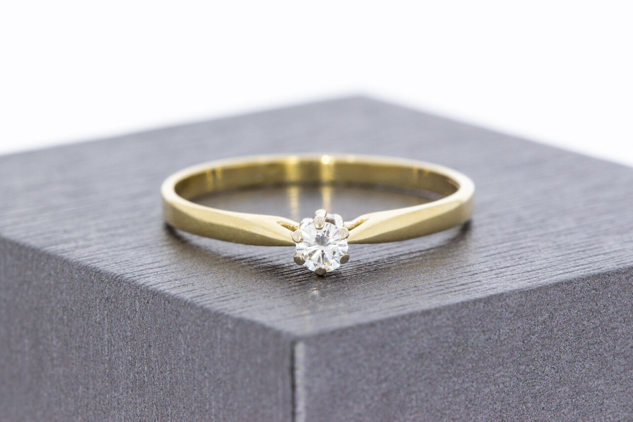 14 Karaat gouden diamantring - 19 mm