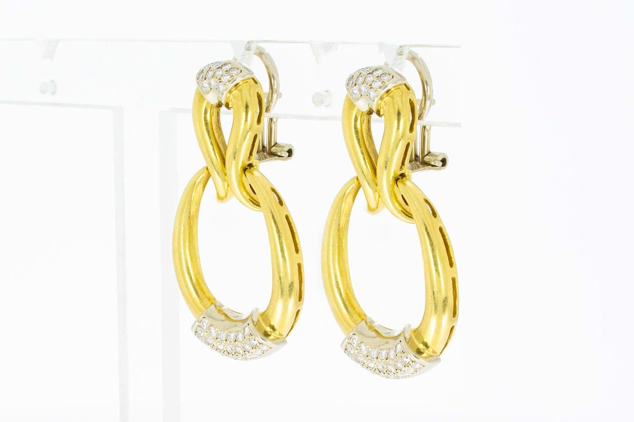 18 Karaat diamant Oorbellen dames -  3,9 cm