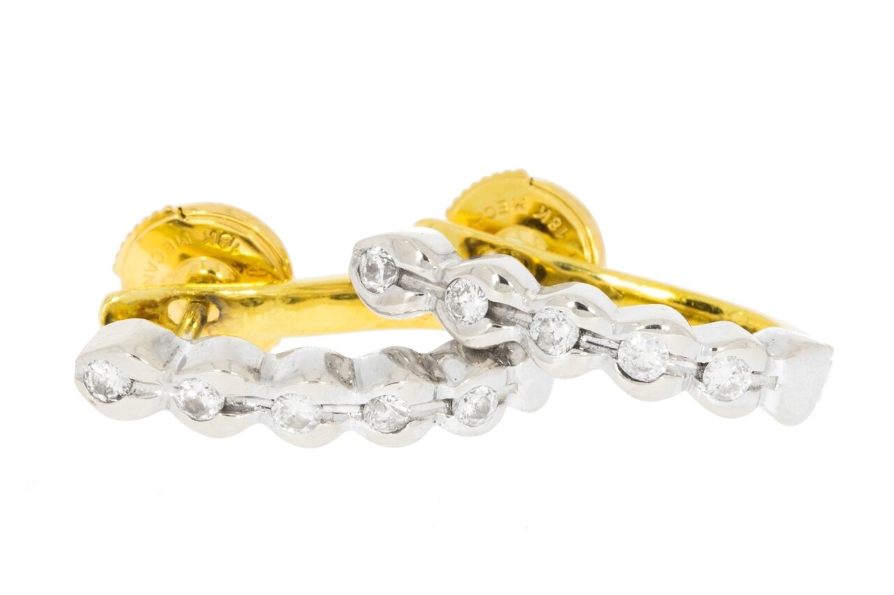 18 Karaat gouden diamant dames Oorhangers