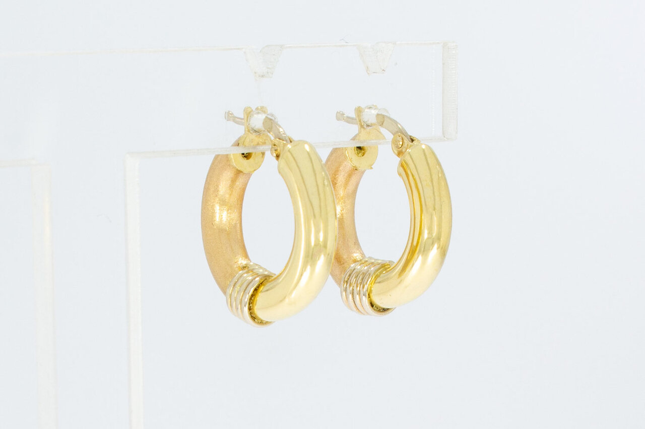 18 Karaat tricolor gouden Creolen - 18,4 mm