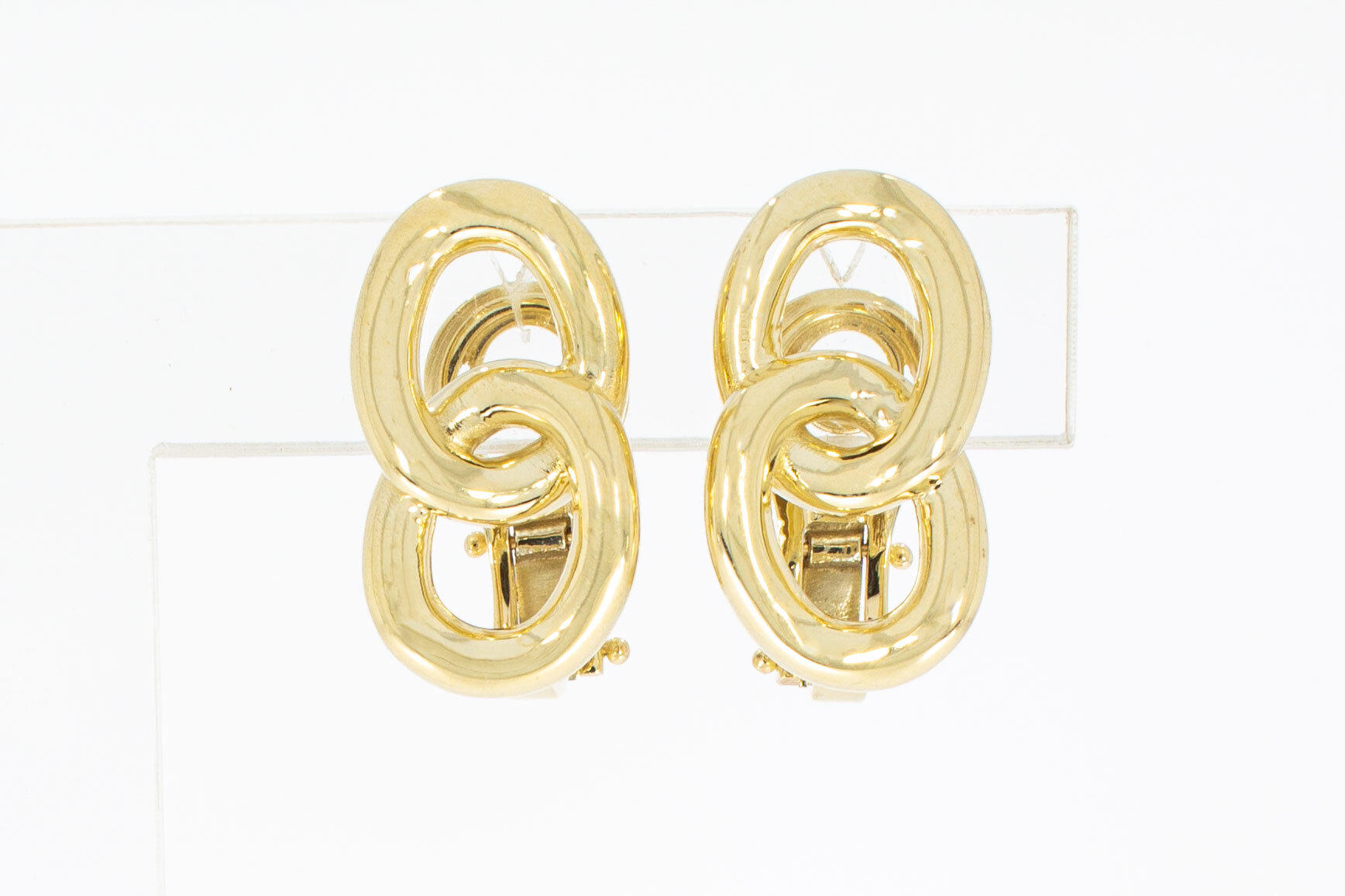 14 karaat designer oorclips  dames - 2 cm