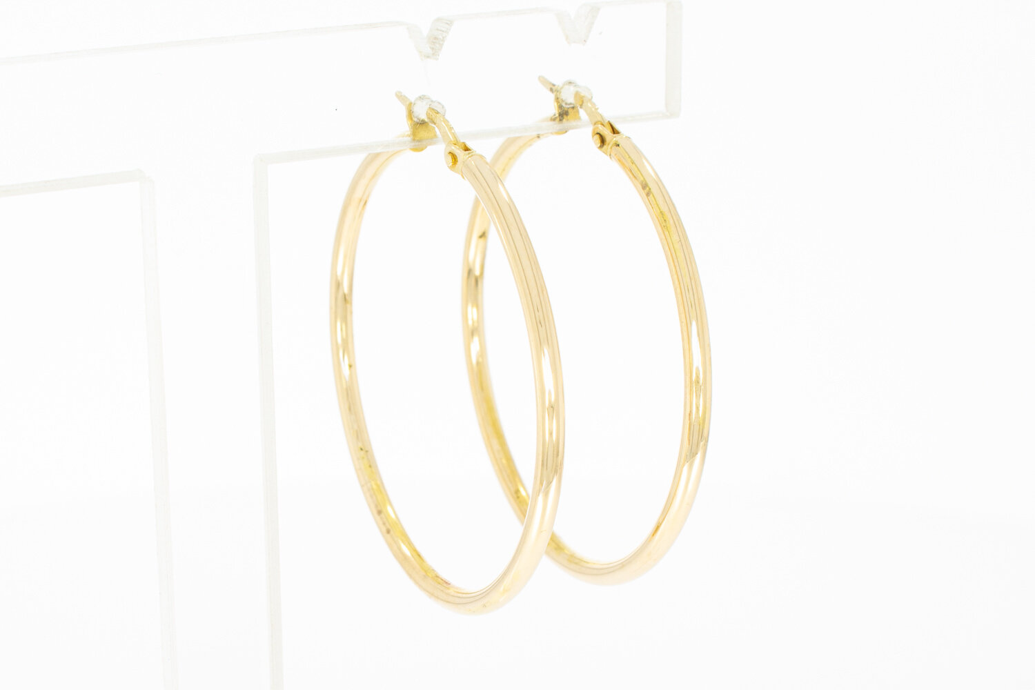 14 Karaat geel gouden oorringen dames - 4 cm