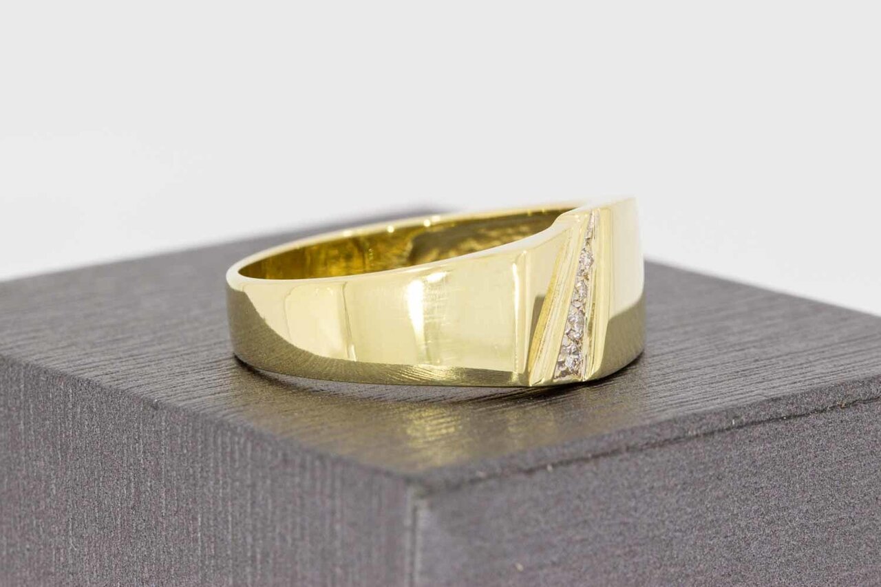 14 Karaat gouden diamant ring heren - 20,2 mm