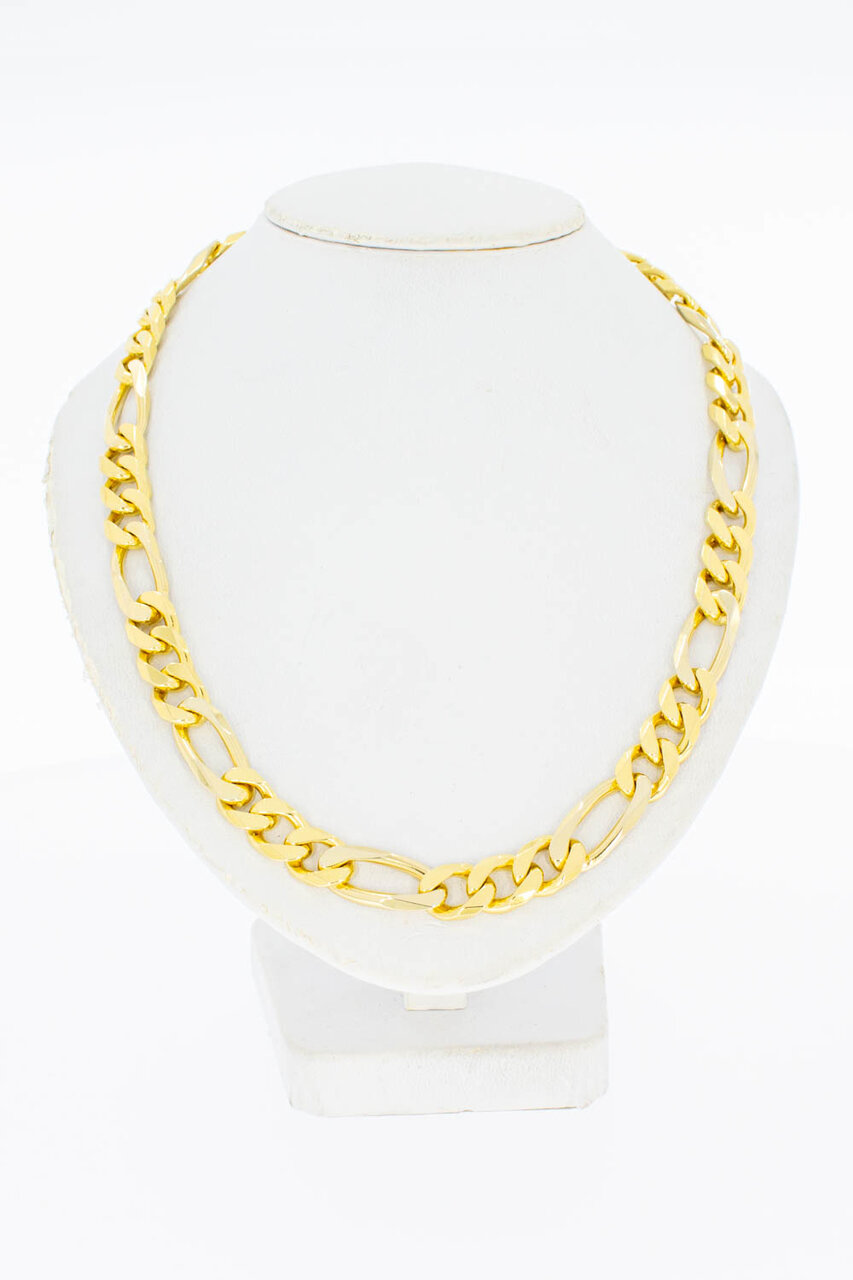 18 Karaat gouden Figaro mannen ketting - 47,6 cm