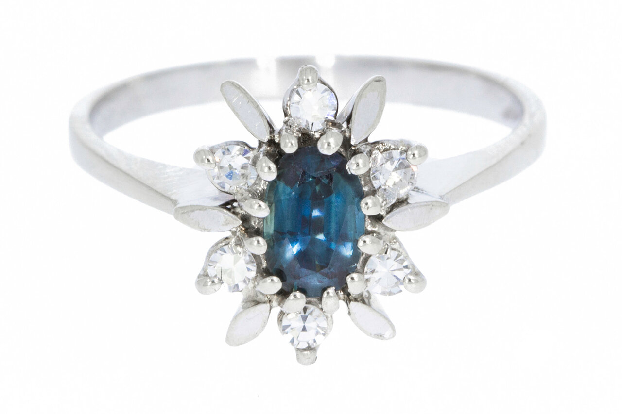 18 Karaat gouden Edelsteen ring dames - 16,5 mm