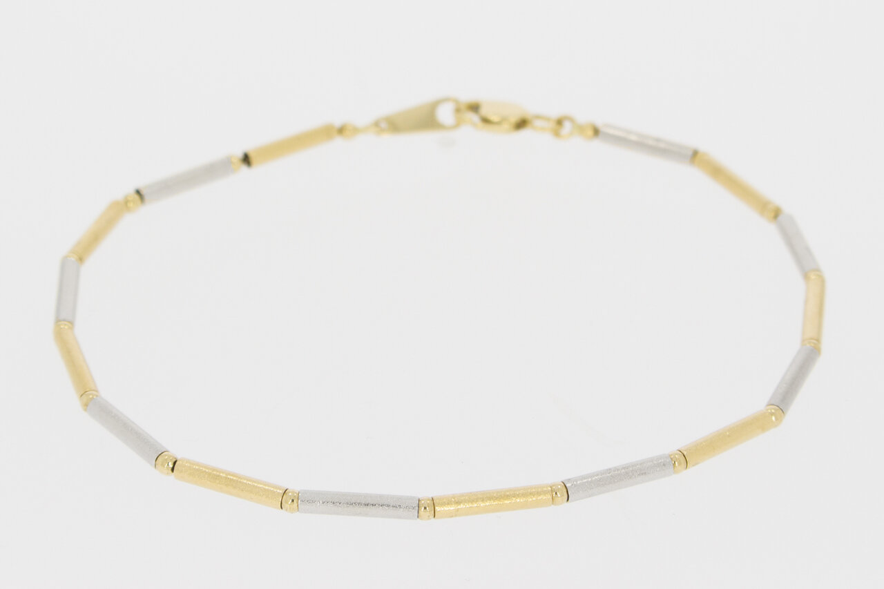 14 Karaat goud staafjes dames armband - 21 cm