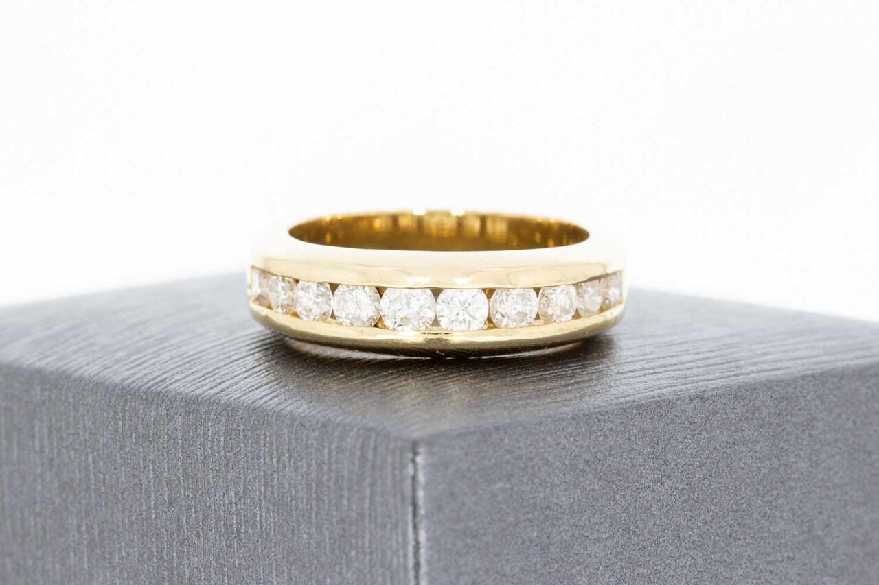 14 Karaat gouden Diamant dames ring - 17,2 mm