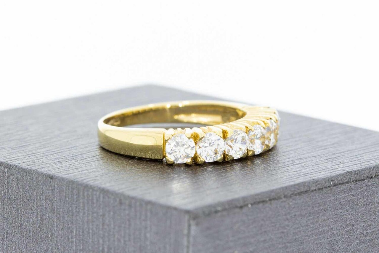 14 Karaat dames ring met Zirkonia - 17,6 mm