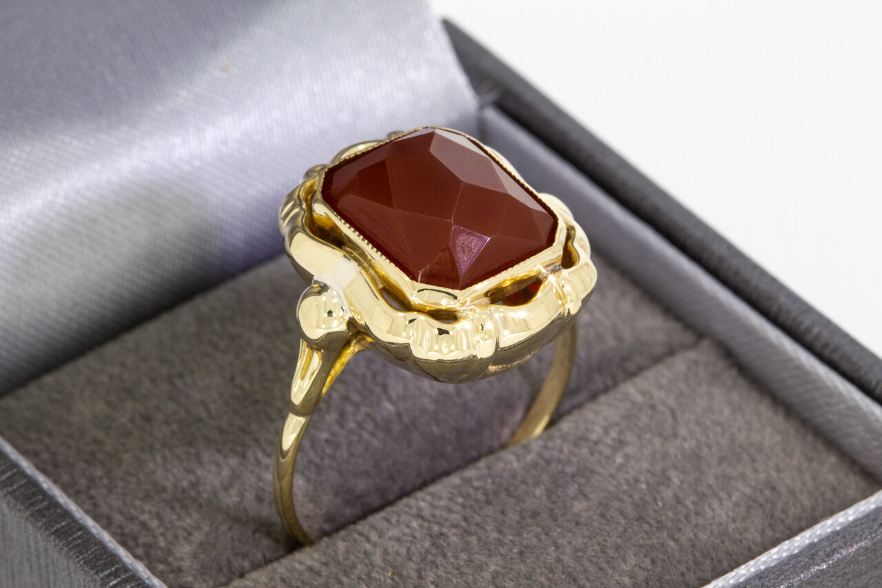 14 Karaat goud Vintage Carneool ring - 19,4 mm