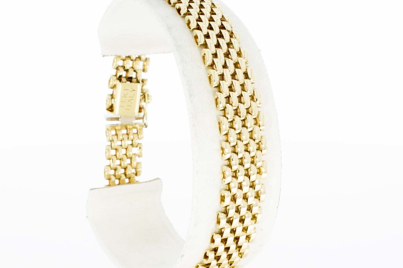 14 karaat gouden staafjes armband - 19,1 cm