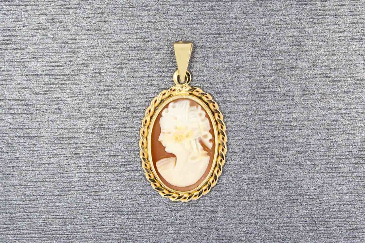 14 Karaat Camee hanger dames - 26 mm