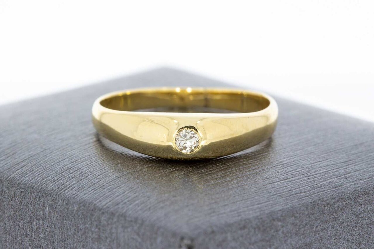 14 Karaat goud diamant ring - 18,3 mm