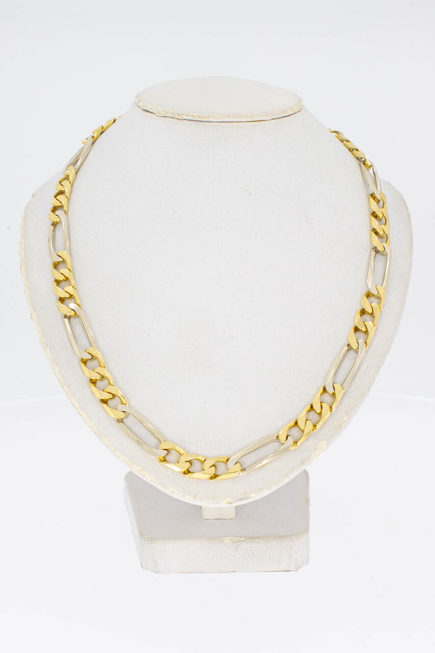 Figaro 18 Karaat gouden heren ketting - 55,5 cm