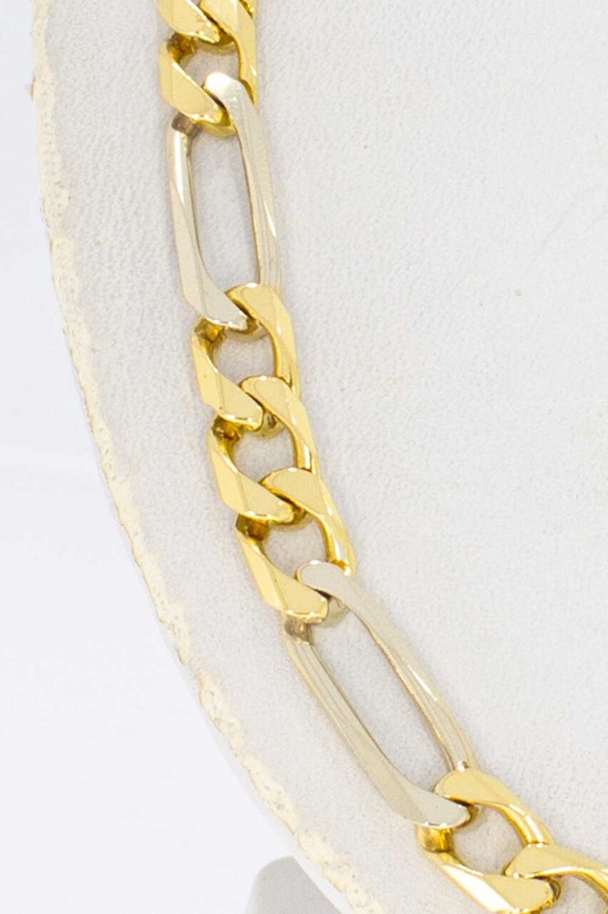 Figaro 18 Karaat gouden heren ketting - 55,5 cm