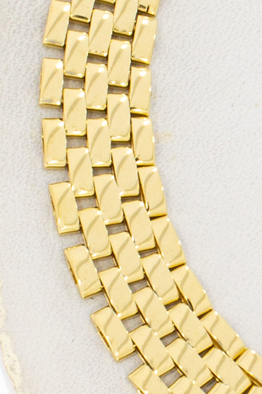 18 Karaat gouden brede Tank Collier - 45,9 cm