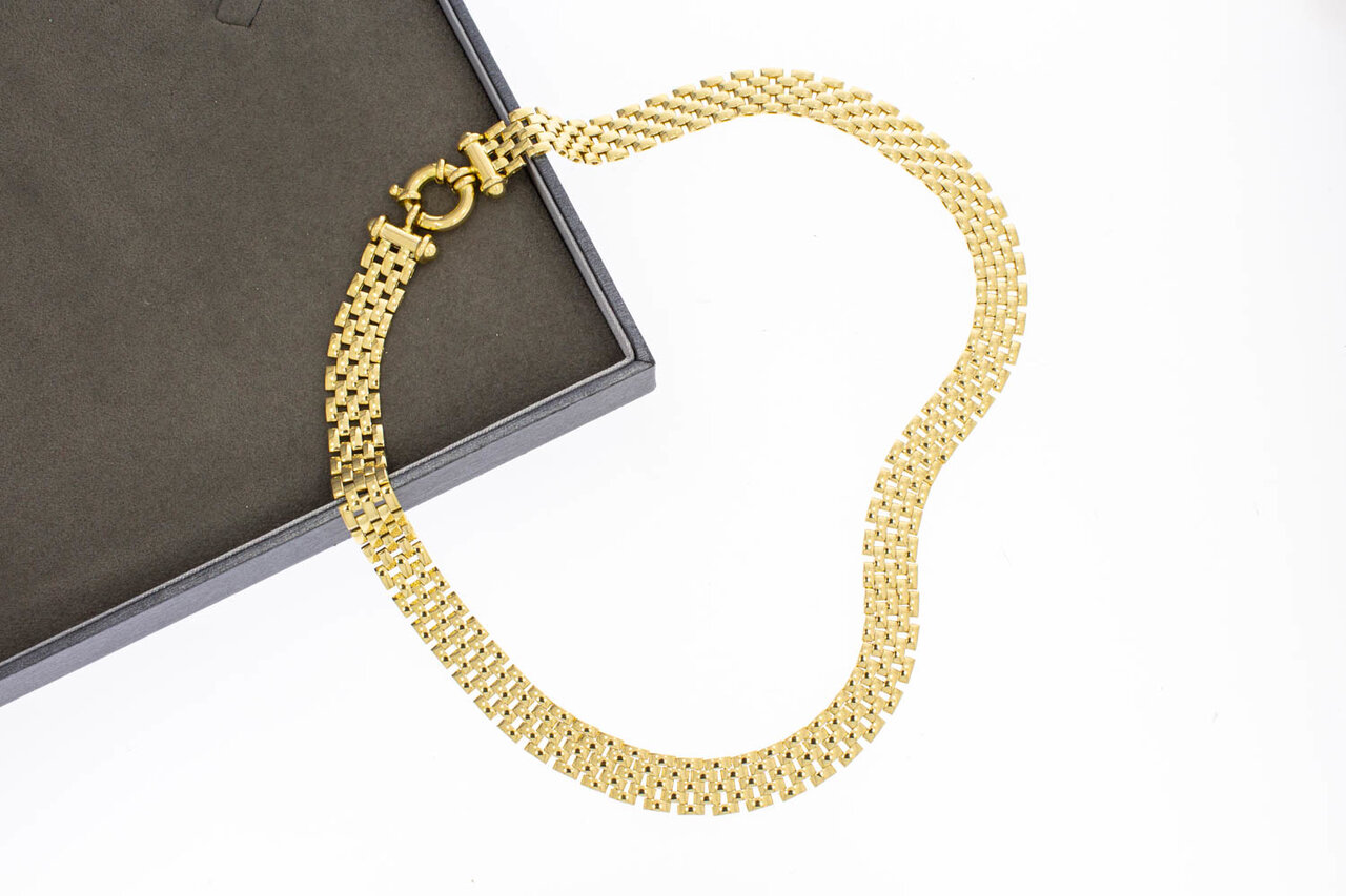 18 Karaat gouden brede Tank Collier - 45,9 cm