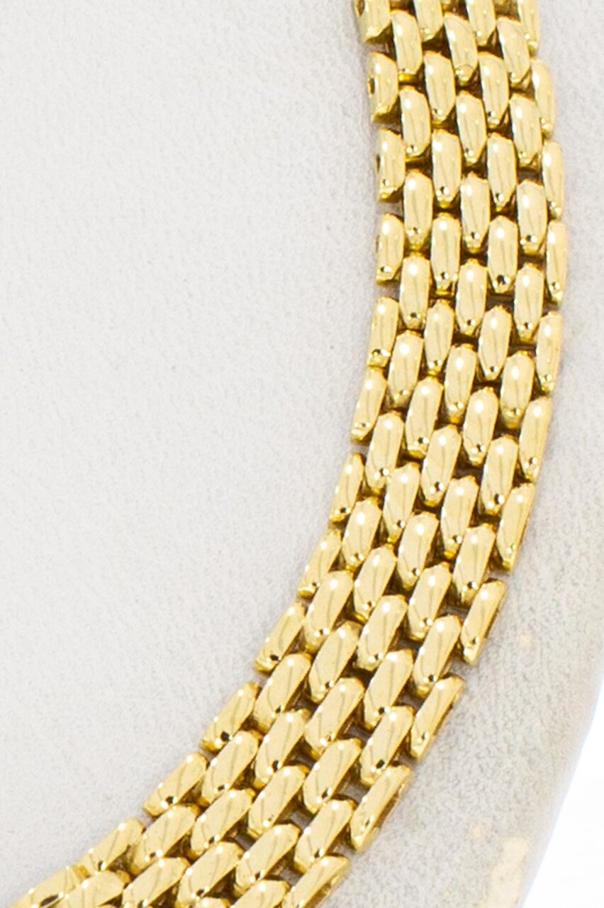 14 Karaat gouden brede Tank Collier - 44,2 cm