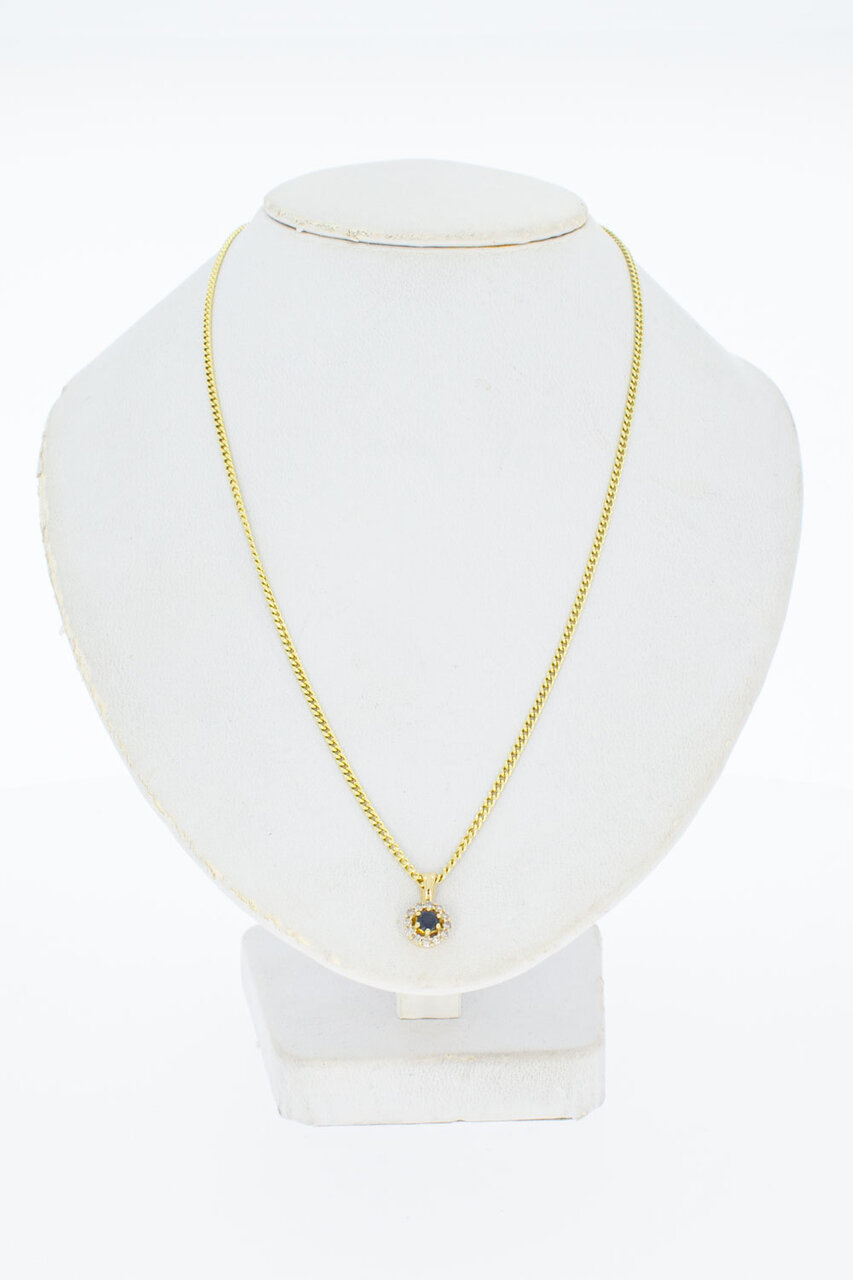 14 Karaat gouden edelsteen hanger