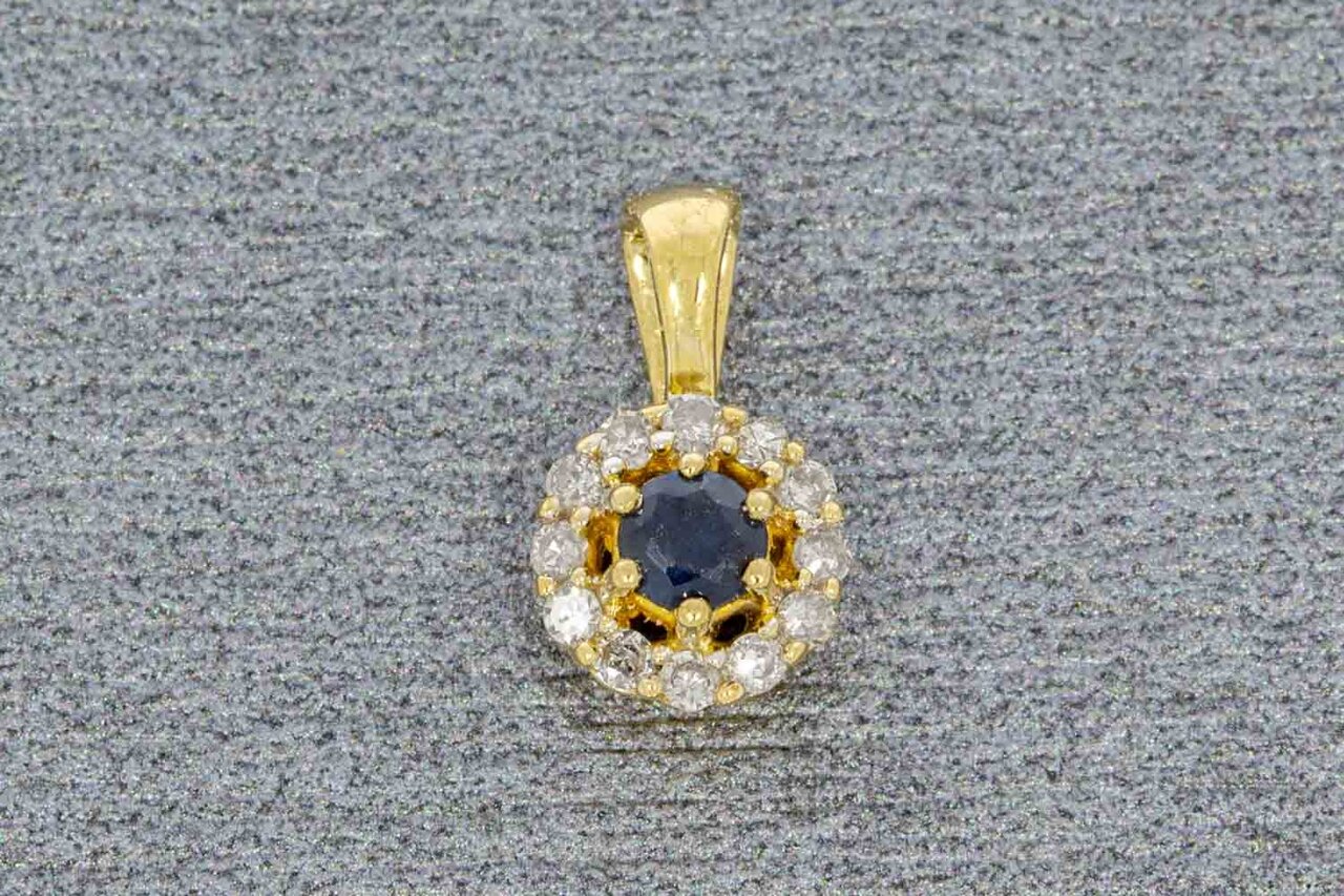 14 Karaat gouden edelsteen hanger