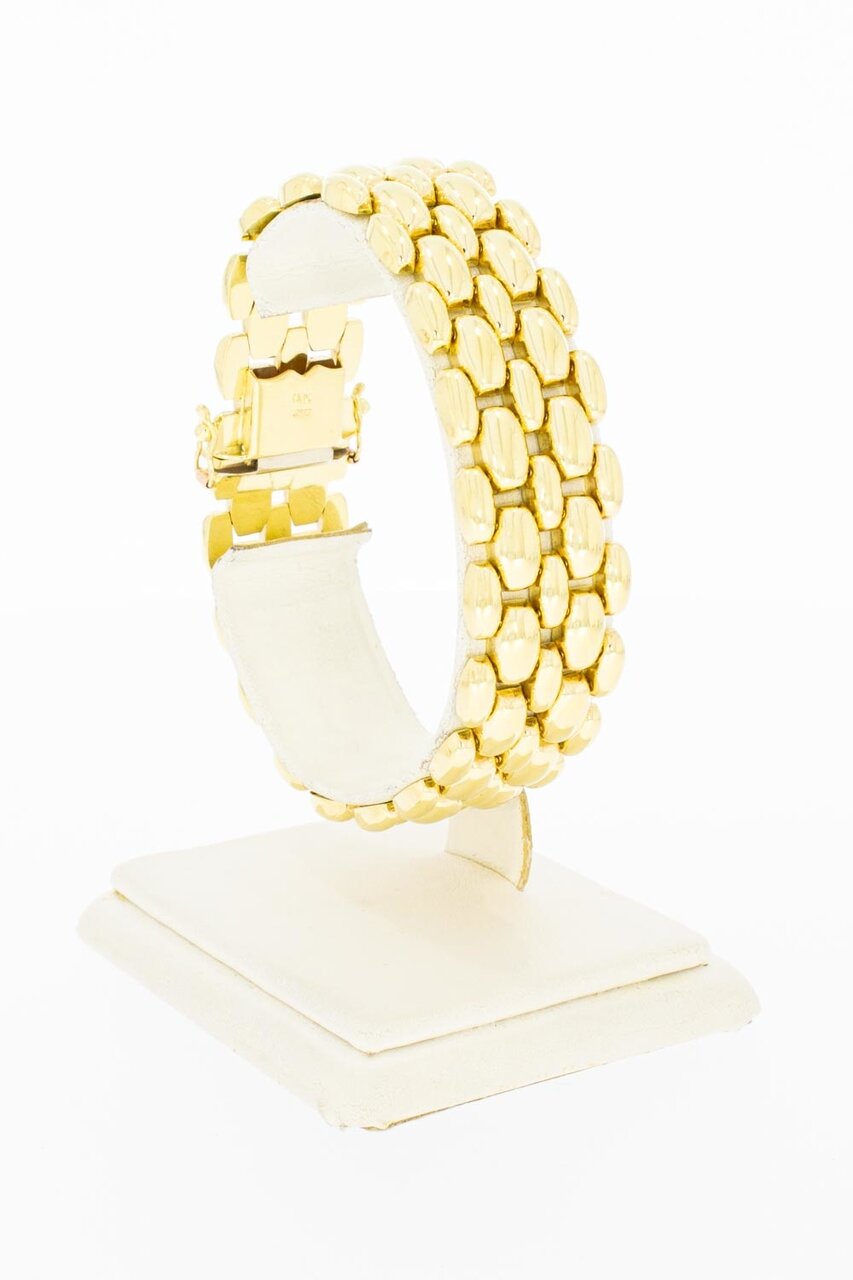 14 Karaat gouden brede Tank armband - 19,1 cm