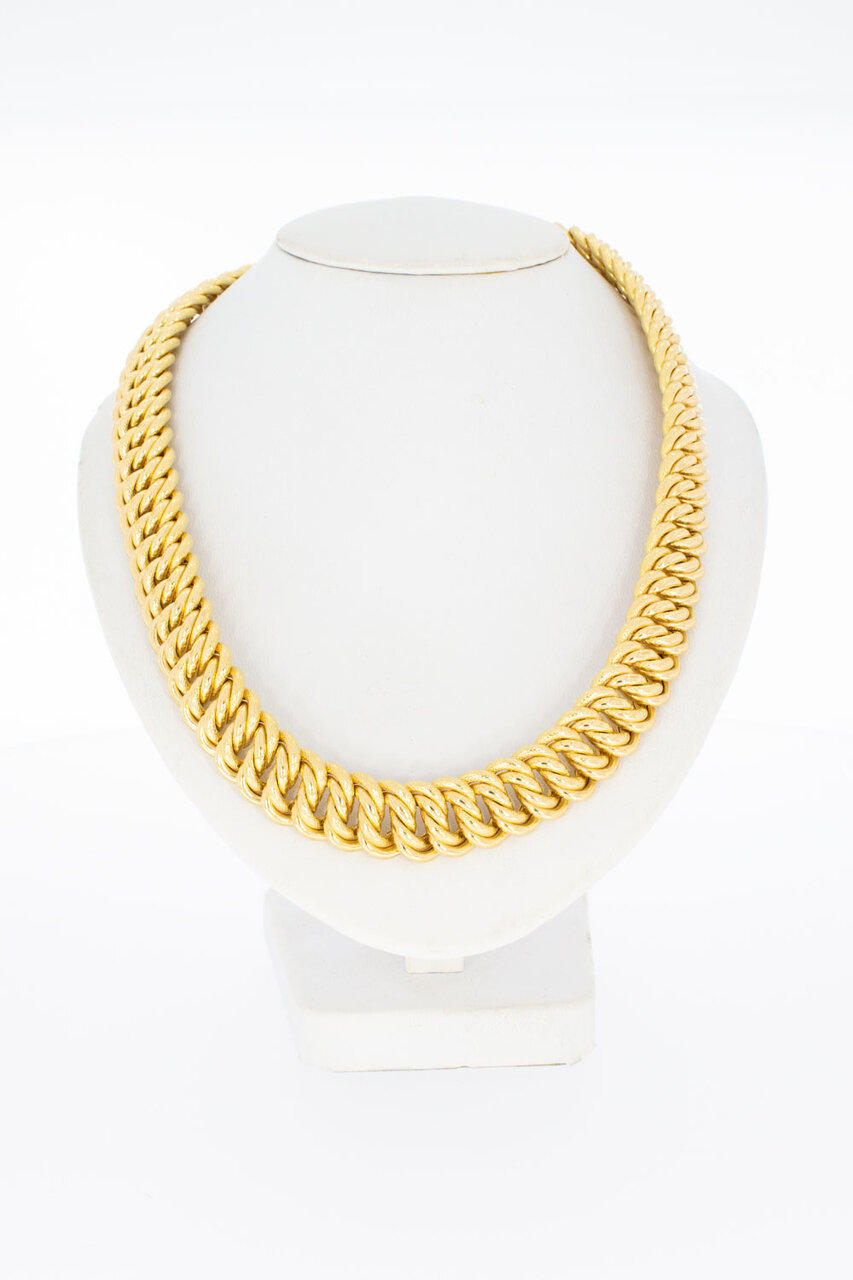 Gevlochten ketting 18 Karaat goud - 46 cm